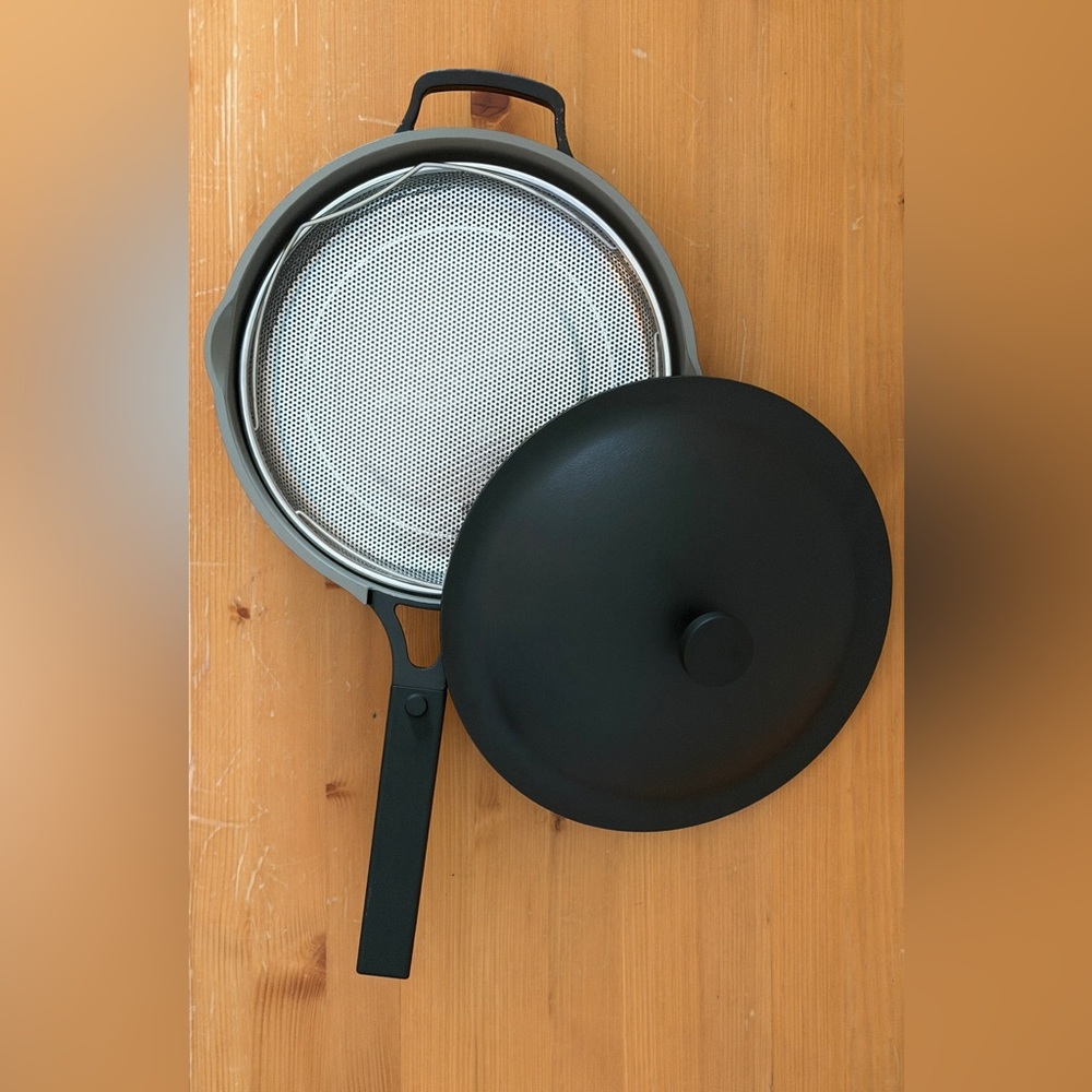 Our Place Black Non-Stick Skillet with Lid and Steamer Basket